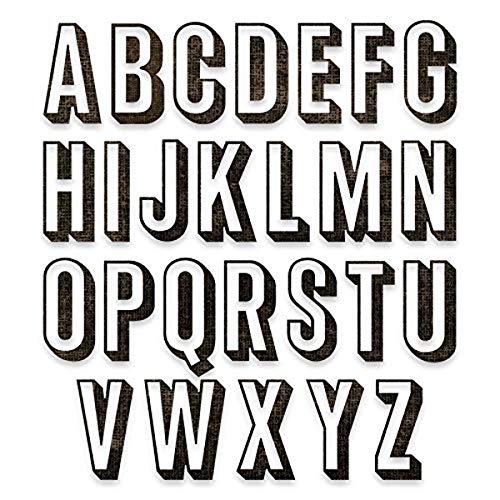 Sizzix Thinlits Stanzset 26PK 664729 Shadow Ober von Tim Holtz, Plastik, Alphanumerischer Schatten oben, Einheitsgröße Sizzix Thinlits Stanzset 26PK 664729 Shadow Ober von Tim Holtz, Plastik, Alphanumerischer Schatten oben, Einheitsgröße von Sizzix