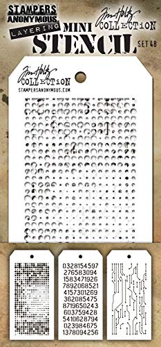Tim Holtz 622153 Mini-Schablonen Nr, Set #48, Einheitsgröße von Tim Holtz