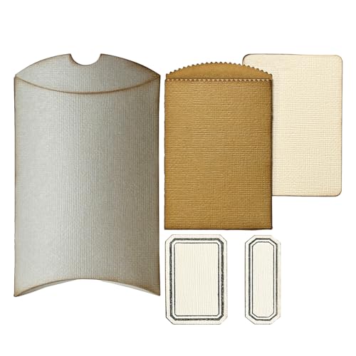 Sizzix Thinlits Stanzschablone Pillow Box and Bag by Tim Holtz 5-tlg. 12,7x9,8cm - 13,3x10,5cm Stanz Formen Schablone Laser Schneiden Gravieren von Tim Holtz