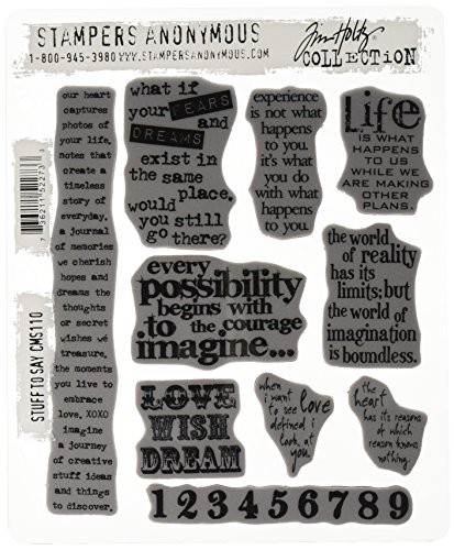 Stampers Anonymous Tim Holtz Haftstempel 17,8 x 22,7 cm, Stuff 2 Say von Stampers Anonymous