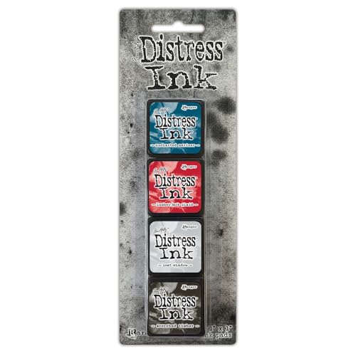 Tim Holtz Ranger Distress Mini Ink Kit 18 (Includes Unchartered Mariner, Lumberjack Plaid, Lost Shadow, and Scorched Timber), Multicolor, 1 x 1 cm von Tim Holtz