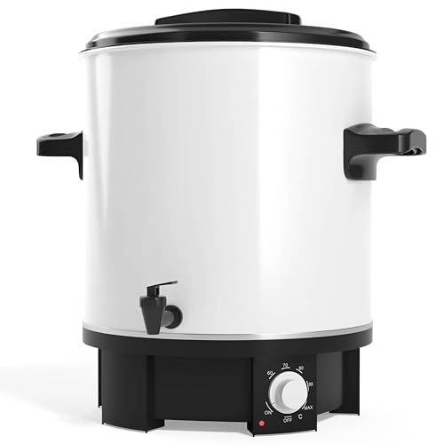‎Tim Home Einkochautomat, 1800 Watt mit Zapfhahn – Vielseitiger Kochtopf als Einkochtopf, Dampfkochtopf & Glühweinkocher – Emailliert, Multifunktional, Temperatureinstellung, 27 Liter von Tim Home