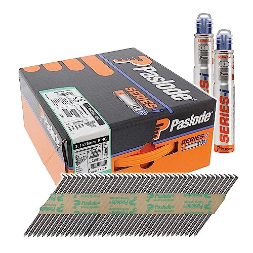 Paslode Timco Pas141081 IM360 Ringnägel, 3,1 x 75 mm, 2.200 Stück + 2 Brennstoffzellen von TimCo