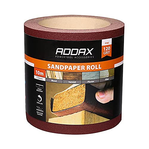 TIMCO Schleifpapier-Rolle, Körnung 120, 115 mm x 10 m, Rot von TimCo