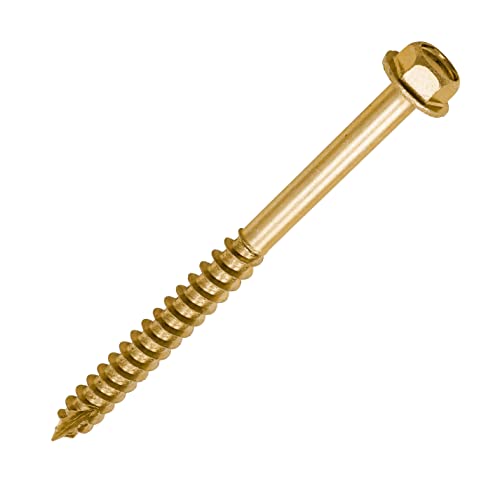 TIMCO Advanced Coach Screw | Hex Flange Head | Slash Point | Yellow | 8.0 x 100 | Box of 50 (8100SCSY) von TimCo