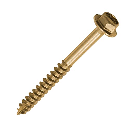 TIMCO Advanced Coach Screw | Hex Flange Head | Slash Point | Yellow | 8.0 x 60 | Box of 50 (860SCSY) von TimCo