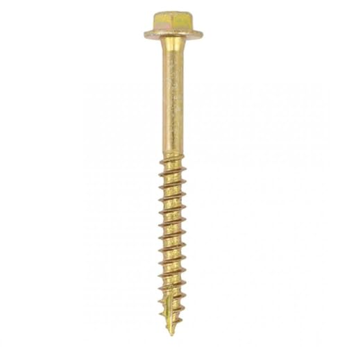 TIMCO Advanced Coach Screws - Hex flange - Gold - Aggressive slash point tip for easy driving - 3 x faster than standard coach screws - M6 x 40mm - Box of 100 TIMCO Advanced Coach Screws - Hex flange - Gold - Aggressive slash point tip for easy driving - 3 x faster than standard coach screws - M6 x 40mm - Box of 100 von TimCo
