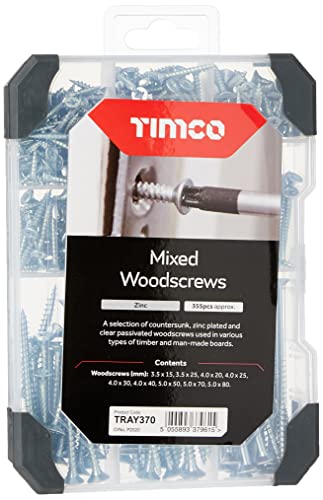 TIMCO Holzschrauben mit Senkkopf, gemischt, 340 Stück von TimCo