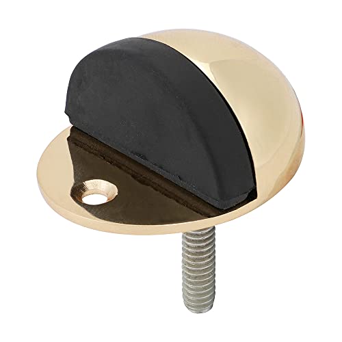 TIMCO Ovaler Türstopper, poliertes Messing, Bodenmontage, schützende Gummipufferspitze, 47 mm von TimCo