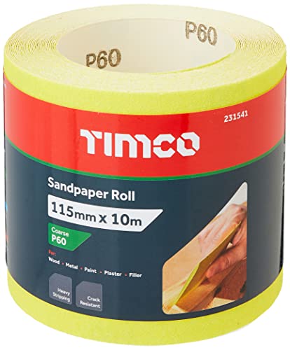 TIMCO Schleifpapier-Rolle, Körnung 231541, 115 mm x 10 m, Gelb von TimCo
