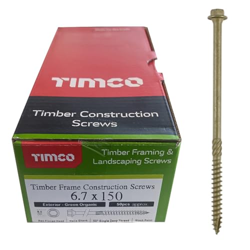 Timco Index Sechskantholzschraube, Grün, 50 Stück, 150IN von TimCo