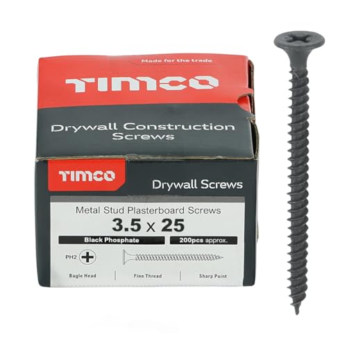 Timco PH2 Schnellbauschraube Schwarz, 200 Stück, 00025DRYS von TimCo