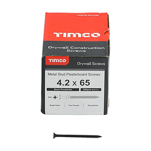 Timco PH2 Schnellbauschraube Schwarz, 200 Stück, 00065DRYS von TimCo