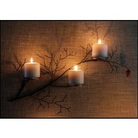 Rechte Hand Metall Baum Ast Skulptur Wandlampe Mit Hand Gereihten Eichel Für Votiv - Und Säulenkerzen Rechte Hand Metall Baum Ast Skulptur Wandlampe Mit Hand Gereihten Eichel Für Votiv - Und Säulenkerzen von TimHagemanLLC