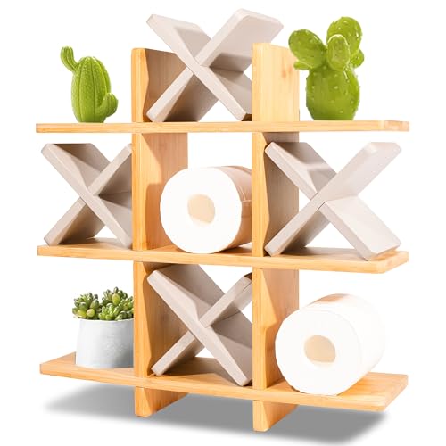 Tic Tac Toe Toilettenpapierhalter Ständer mit 4 Stück Beige Taupe Farbe Bambus Holz X Toilettenpapieraufbewahrung Badezimmer Hängeaufbewahrung Wandmontage Regale Wanddekoration für Toilettenpapier Tic Tac Toe Toilettenpapierhalter Ständer mit 4 Stück Beige Taupe Farbe Bambus Holz X Toilettenpapieraufbewahrung Badezimmer Hängeaufbewahrung Wandmontage Regale Wanddekoration für Toilettenpapier von Timani