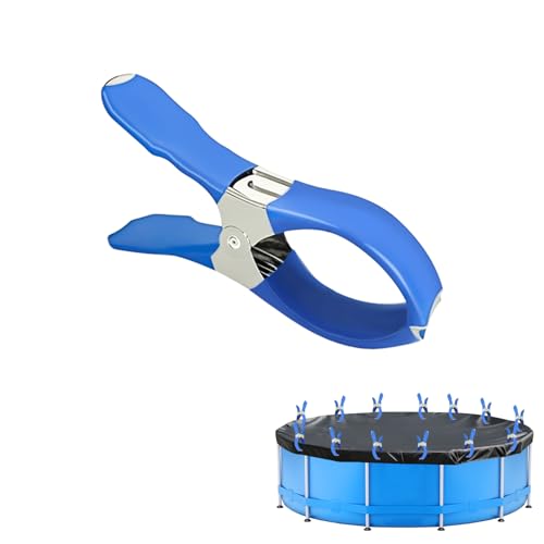 12 Stück Klammern für Poolabdeckung, Pool Klammern für Abdeckplane Poolklammern Klemmzwingen Pool Klammern Für Poolplane Befestigungsklammern Reißfestes Hülsendesign (Blau) von Timasser