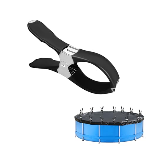12 Stück Klammern für Poolabdeckung, Pool Klammern für Abdeckplane Poolklammern Klemmzwingen Pool Klammern Für Poolplane Befestigungsklammern Reißfestes Hülsendesign (Schwarz) von Timasser