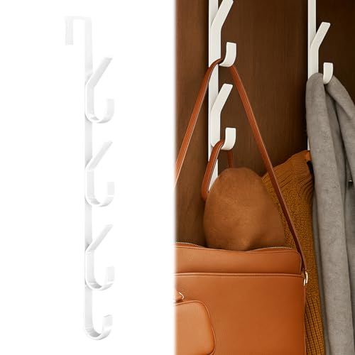 4 Stück x 7 Haken Türhaken Zum Einhängen, Edelstahl Türgarderobe Universell Vertikaler Haken Zum Einhängen Türgarderobe Kleiderhaken Tür türgarderobe zum einhängen Für Kleidung Handtücher (Weiß) von Timasser