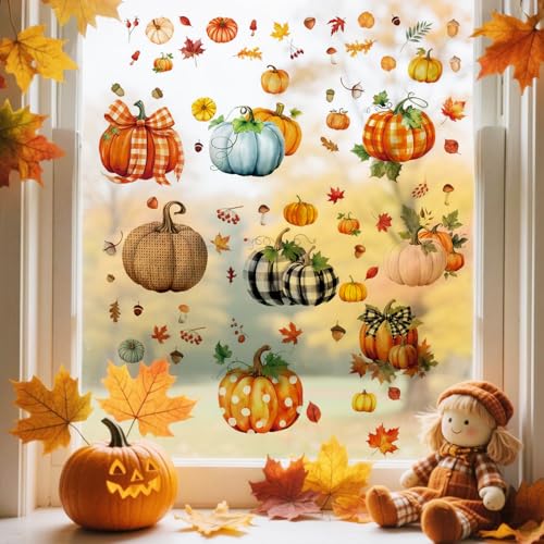 8er Herbstdeko Fensterbilder, Fensterbilder Herbst Kürbis Ahornblatt Herbstdekoration Fenstersticker fensterbilder Selbstklebend Herbstdeko Fenster Für Thanksgiving Herbst Deko Fenster Aufkleber (A) 8er Herbstdeko Fensterbilder, Fensterbilder Herbst Kürbis Ahornblatt Herbstdekoration Fenstersticker fensterbilder Selbstklebend Herbstdeko Fenster Für Thanksgiving Herbst Deko Fenster Aufkleber (A) von Timasser