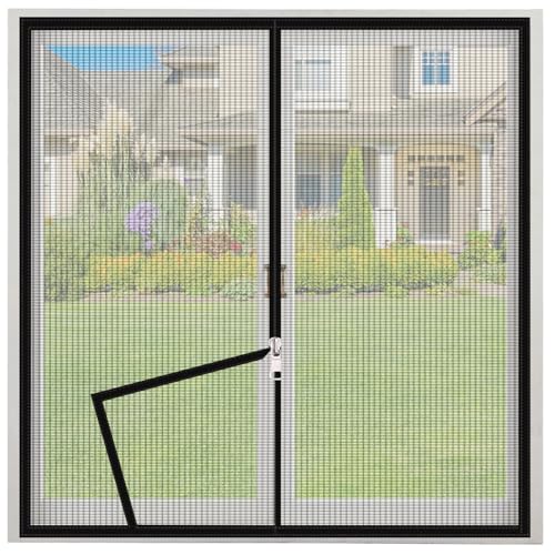 Fliegengitter Fenster, Dachfenster Fliegengitter Mit Halbtransparentem Klettband & Zipper Selbstklebender Insektenschutz für Fliegennetz Dachfenster (Schwarz – 130 × 150 cm) von Timasser