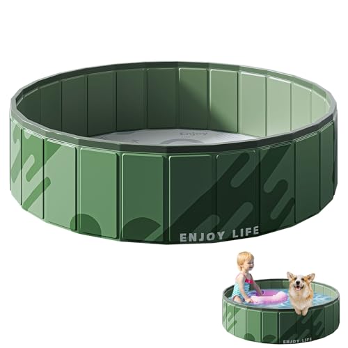 Hundepool für Große & Kleine Hunde, 100 * 30cm Hundebadewanne Hundespielzeug Hundepool Faltbar Planschbecken Poolbereich Faltbarer Pool Pool für Kinder von Timasser