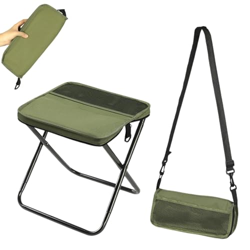 Timasser Campingstuhl Faltbar, Anglerstuhl Klappstuhl Camping Strandstuhl Klappbar Leicht mit PU-beschichtetes Oxford-Gewebe Tragkraft 120 kg (Grün (groß)) von Timasser