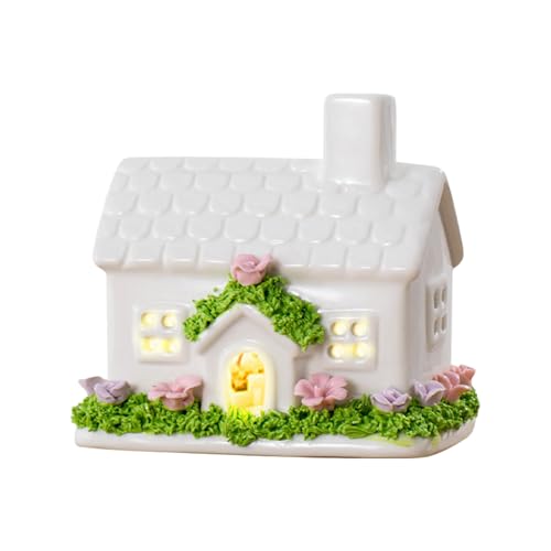 Weihnachtshäuser Keramik, Deko Häuser Weiß mit LED Leuchtmittel Weihnachtsdeko Häuser Lichterhaus Keramik Weihnachts Porzellan Deko Haus für Weihnachtliche Bastelarbeiten und Dekorationen (A) von Timasser