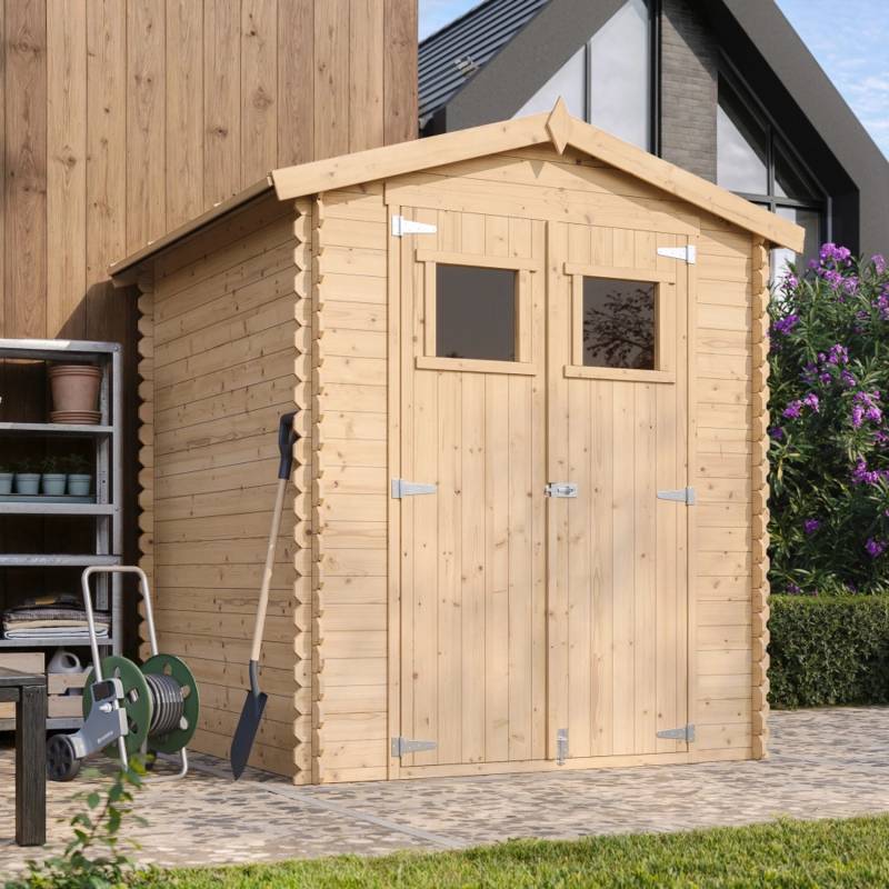 Timbela Holz-Gartenhaus M320 Beige Braun 2,82 m² FSC® von Timbela