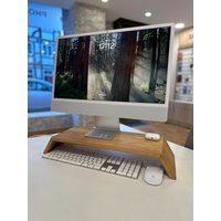Imac Ständer I Monitor Laptopständer Holz Bringen Sie Ordnung Auf Ihrem Schreibtisch von TimberDesign007