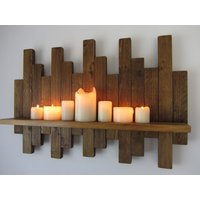 72 cm Rustikales Altholz Schwebendes Regal/Kerzenhalter Wandleuchte Küchenregal Badezimmerregal 7 Farbvarianten von TimberWizards