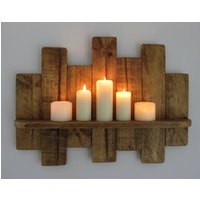 80cm Reclaimed Palettenholz Floating Regal/Led Kerzenhalter Shabby Chic Landhaus Möbel von TimberWizards