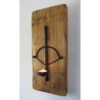 Altholz Schmiedeeisen Armbrust Wandleuchter Kerzenhalter von TimberWizards