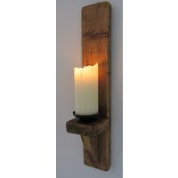 Großer 60cm Altholz Wandleuchter Kerzenhalter von TimberWizards