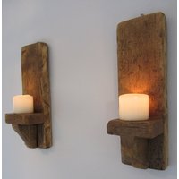 Paar Led-Kerzenhalter Aus Altholz | 40 cm - 80 cm Paar Led-Kerzenhalter Aus Altholz | 40 cm - 80 cm von TimberWizards