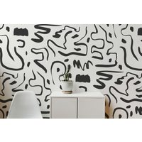 Abstrakte Fusion Tapete. Farbe Schwarz. Abziehen Und Aufkleben Oder Traditionelle Akzentwand. Mehrere Farben Erhältlich von TimberleaMinimal