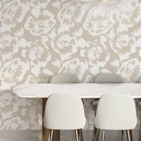 Gestempelte Blumen Tapete. Peel & Stick Und Traditionelle Wallpaper-Optionen. Abnehmbar. Akzentwand. Mehrere Farboptionen Verfügbar von TimberleaMinimal