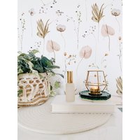 Moderne Neutrale Blumentapete. Neutrale Farben. Peel & Stick Und Traditionelle Wallpaper-Optionen. Abnehmbar. Akzentwand. 62 cm von TimberleaMinimal