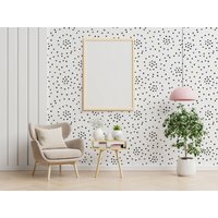 Moderne Polka . Abnehmbares Peel + Stick Und Traditionelle Tapete. Mehrere Farben Erhältlich. 50 "Wiederholung. Schwarz Weiß von TimberleaMinimal
