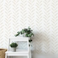 Neue Blumentapete. Handgemaltes Design. Ecru Farbe Mit Weißem Hintergrund. Schälen Und Aufkleben. Abnehmbar. Viele Farben Erhältlich von TimberleaMinimal