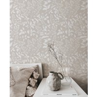 Neutrale Blumentapete. Tapete. Tapete Abziehen Und Aufkleben. Abnehmbar. in Verschiedenen Farben Erhältlich. 62 cm von TimberleaMinimal