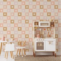 Pastell Karierte Tapete. Kinderzimmer Schlafzimmer Peel & Stick Und Traditionelle Wallpaper-Optionen. Mehrere Farben Erhältlich. 62 cm von TimberleaMinimal