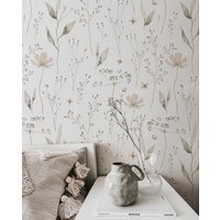 Tapete - Ruhige Blüte. Peel & Stick Und Traditionelle Wallpaper-Optionen. Abnehmbar. Akzentwand von TimberleaMinimal