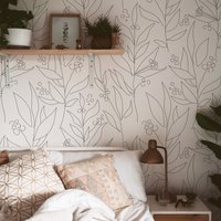 Moderne Line Art Tapete. Kollektion 2023. Schälen Und Aufkleben Oder Traditionell. Akzentwand. Viele Farben Erhältlich. Schwarz. Aktualisiert. 50 von Timberleaco