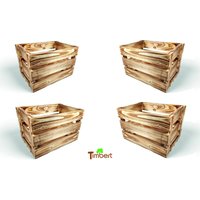 4Er Set Bierkiste "Golding F" Holzkiste Für Craft Beer Getränkekiste Bier Box Bierkasten Massiv Holz Geflammt Vintage Handmade 12 Flaschen von TimbertWoodDesign