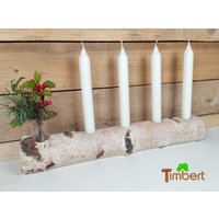 Adventskranz Aus Einem Birkenstamm Mit Glasvase Und Stabkerzen Alternativ Natur Bauernhof Boho Landstil Geschenk Weihnachten von TimbertWoodDesign