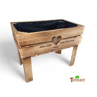 Hochbeet Alles Liebe Zum Geburtstag Mini-Garten Blumenbeet Personalisierbar Massivholz Pflanzkasten Geschenk Mama Muttertag Urban Gardening von TimbertWoodDesign