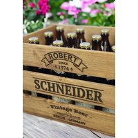 Personalisierte Bierkiste Geburtstag Rustikale Holzkiste Alte Getränkekiste Vintage Bier Geschenk Für Ihn Holz Bierkasten Männer Vatertag von TimbertWoodDesign
