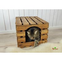 Rustikale Kaninchentoilette Hasen Haus Versteck Für Meerschweinchen Kleintiere Höhle Abdeckung Klo Wc Behinderten Senioren Massiv Holzkiste von TimbertWoodDesign