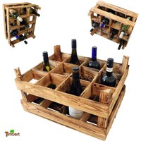 Vintage Flaschenregal in Obstkisten-Design 12Er Weinregal Rustikale Holzkiste Für Flaschen Geflammt Industrial Weinbar Holzgeschenk von TimbertWoodDesign
