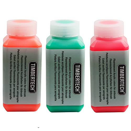 Timbertech Fluoreszierend Acrylfarben Airbrush Farben 100ml*3 Modellfarbe auf Wasserbasis FarbenSet von TIMBERTECH
